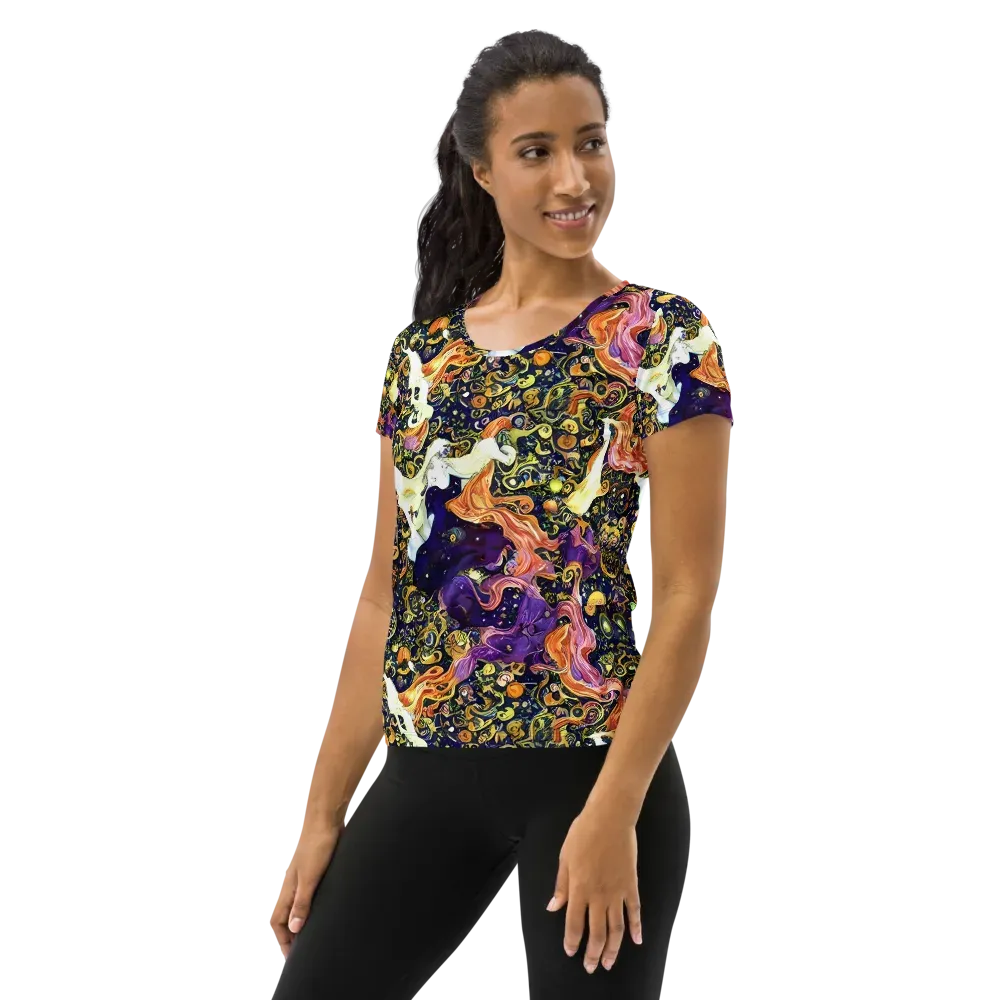 Ethereal Waltz on Women's Athletic T-Shirt — Left