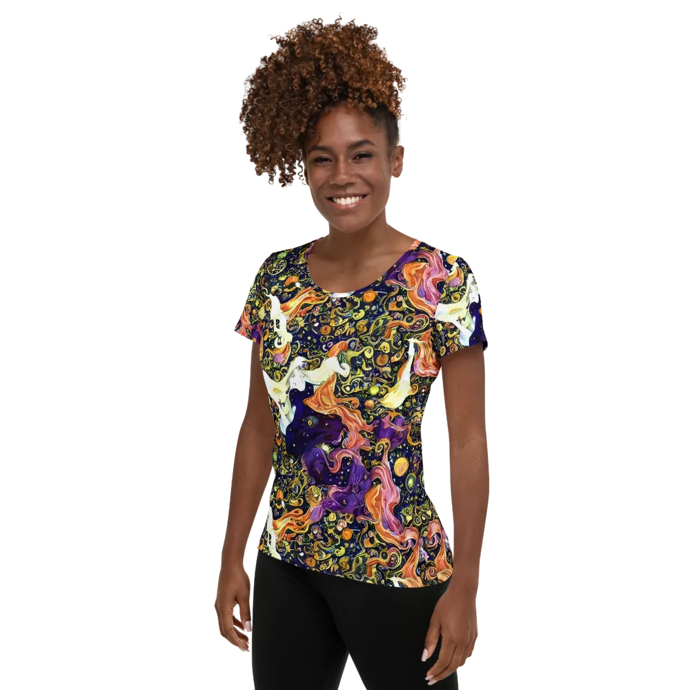 Ethereal Waltz on Women's Athletic T-Shirt — Left
