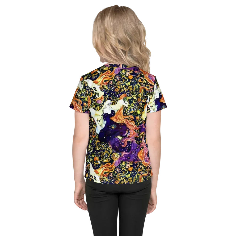 Ethereal Waltz on Kids Crew Neck T-Shirt — Back