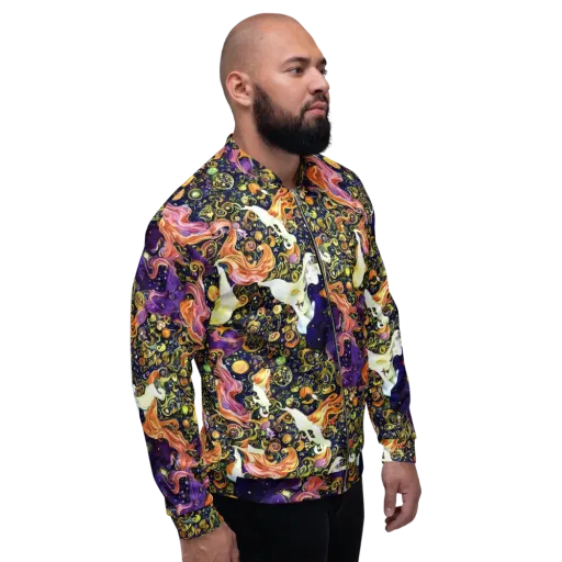 Ethereal Waltz on a Bomber Jacket