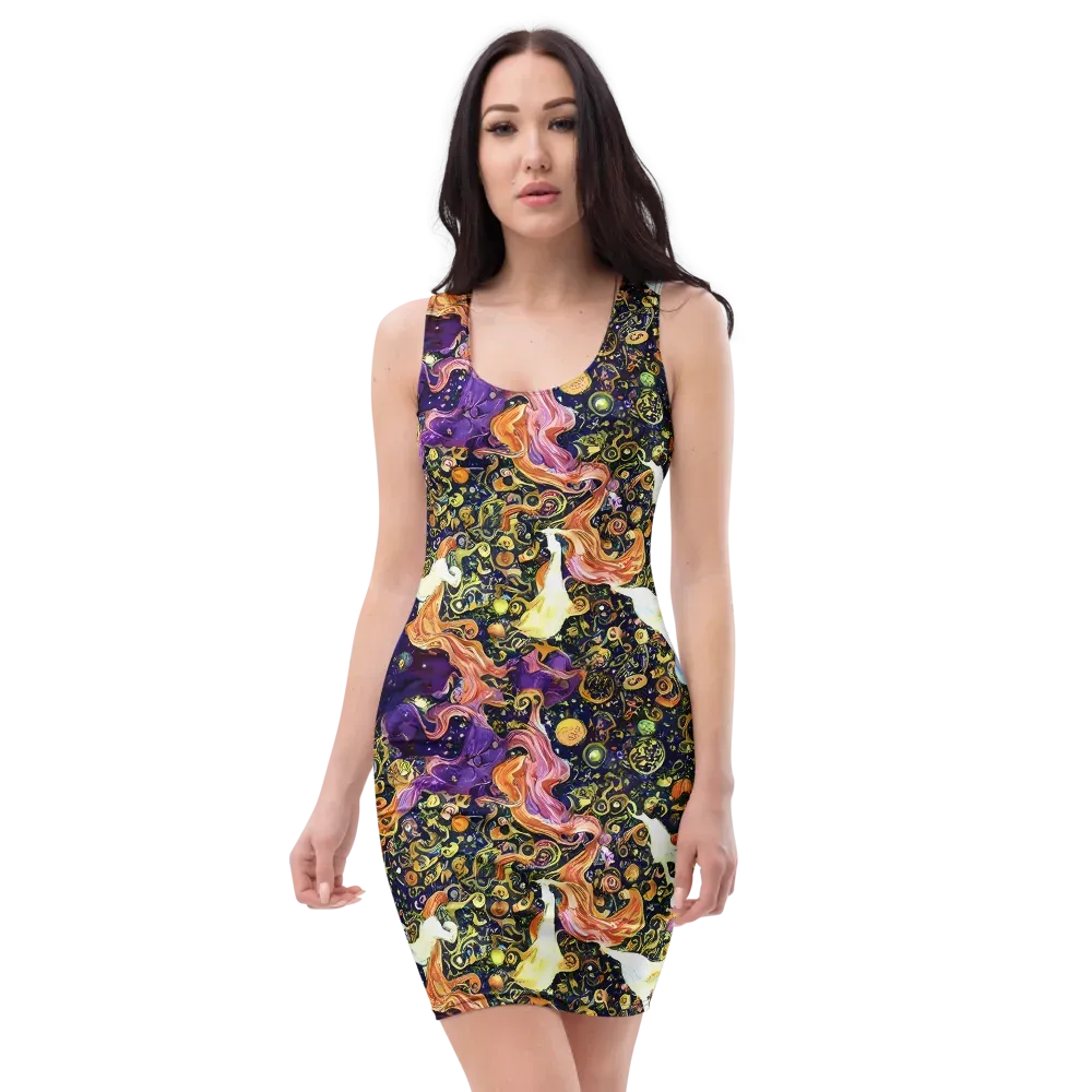 Ethereal Waltz on Bodycon Dress — Front