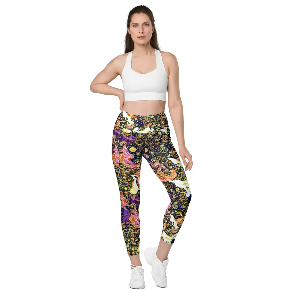 Ethereal Waltz on Leggings with Pockets — Front