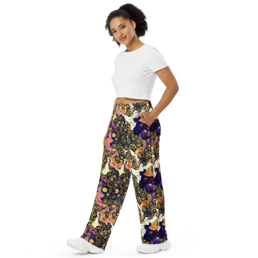 Ethereal Waltz on a Wide-Leg Pants