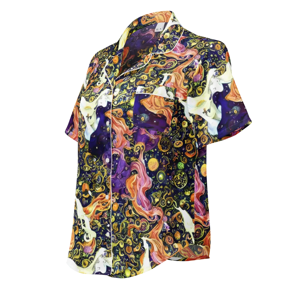Ethereal Waltz on Women's Short Sleeve Pajama Top — Left Front