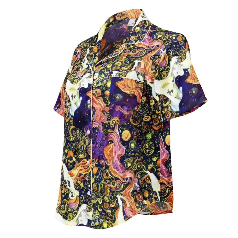 Ethereal Waltz on Women's Short Sleeve Pajama Top — Left Front