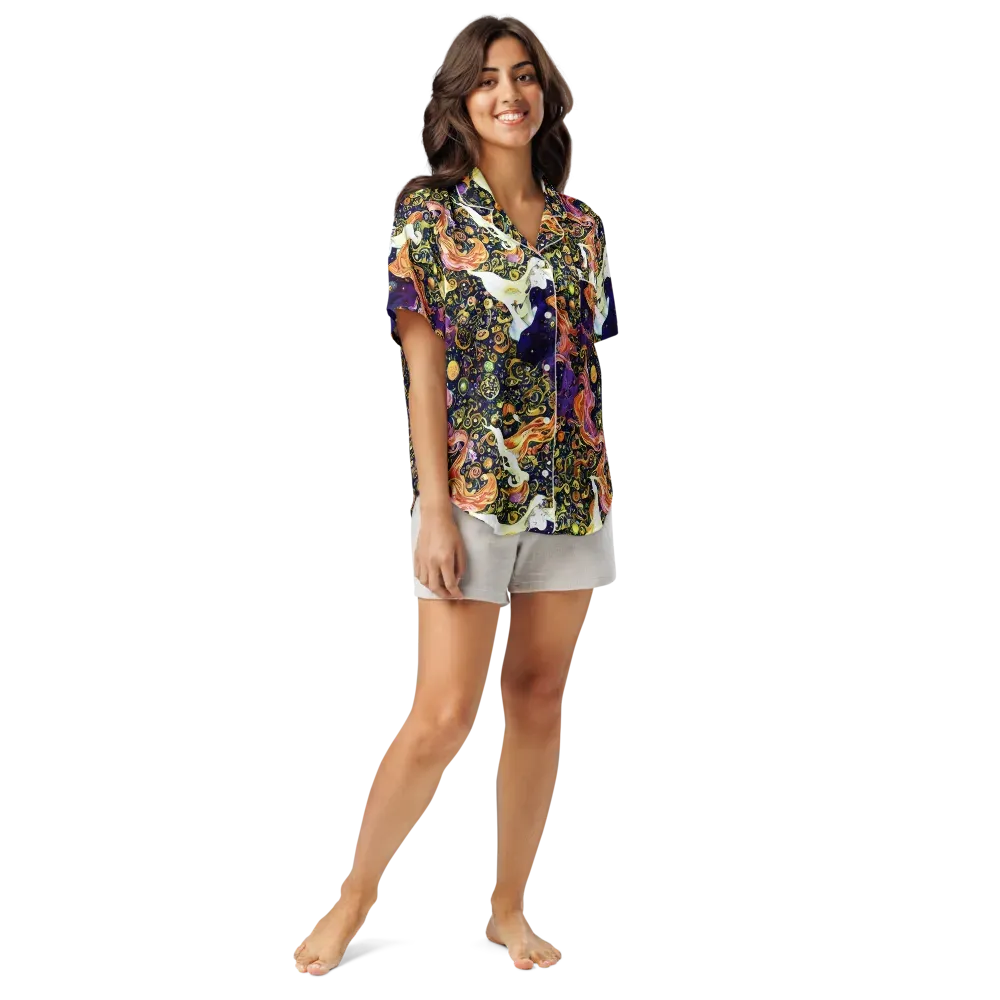 Ethereal Waltz on Women's Short Sleeve Pajama Top — Front