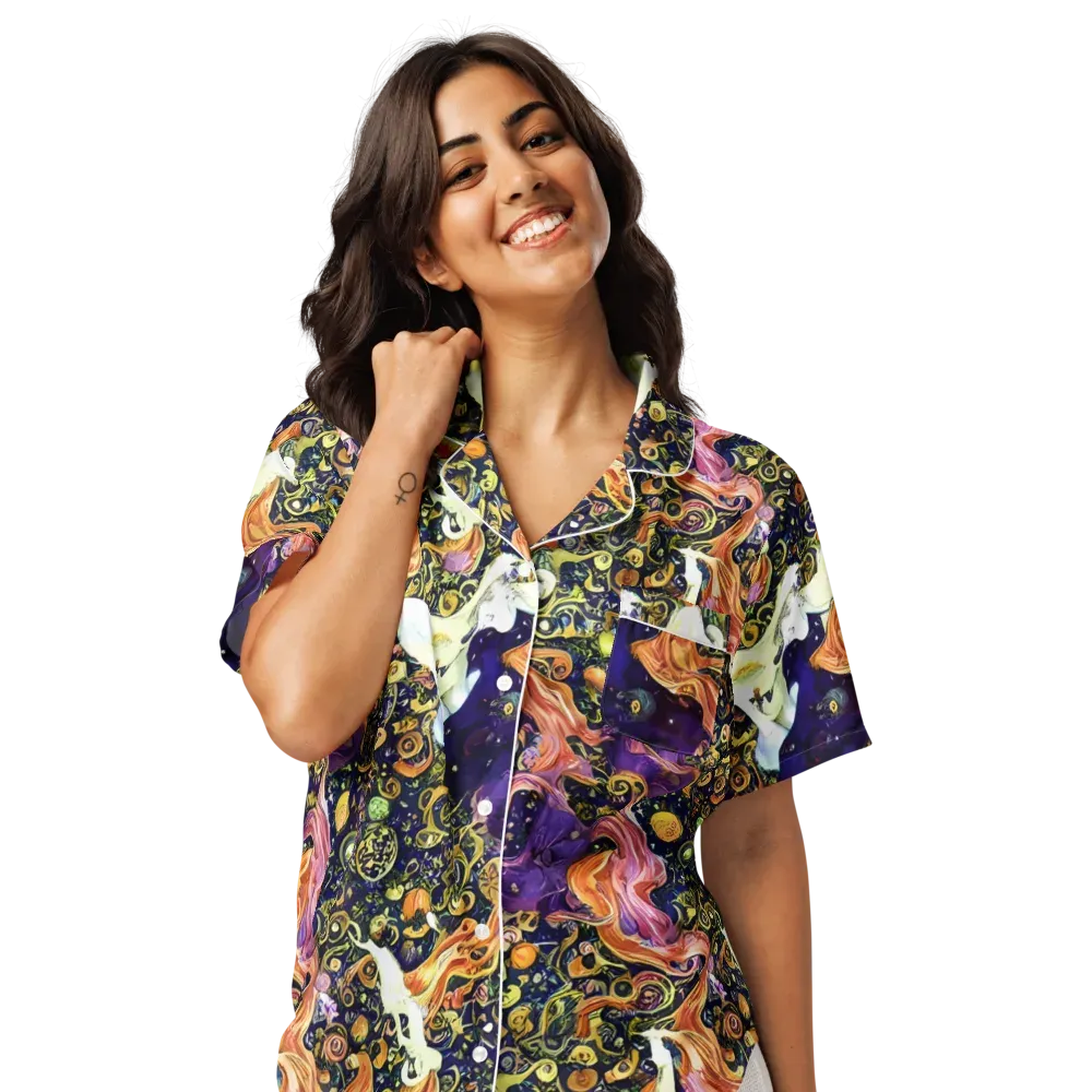 Ethereal Waltz on Women's Short Sleeve Pajama Top — Front