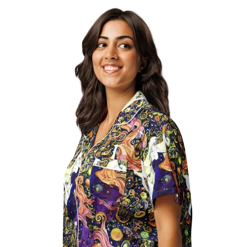 Ethereal Waltz on Women's Short Sleeve Pajama Top — Left Front