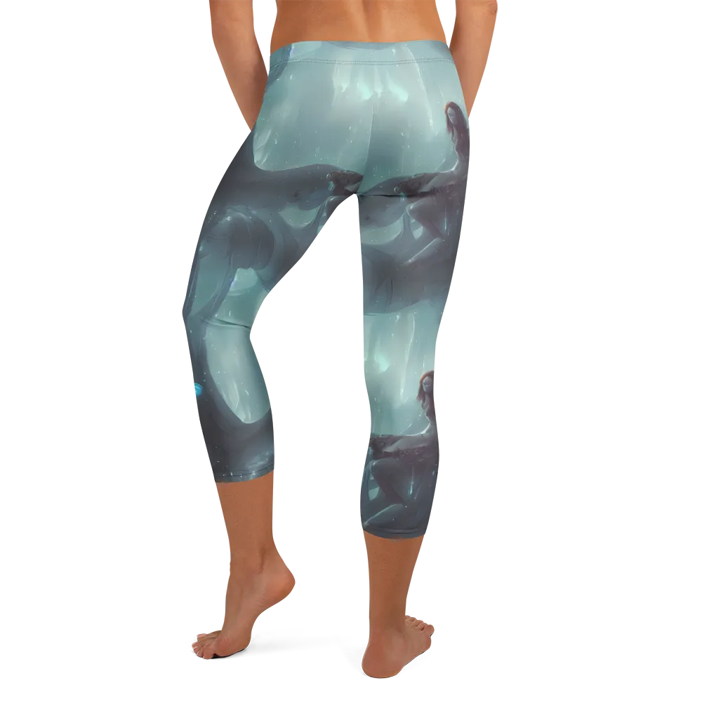 Liquid Serenity on Capri Leggings — Back