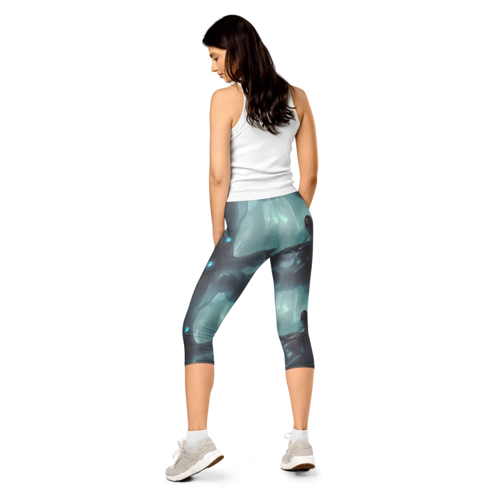 Liquid Serenity on Capri Leggings — Back