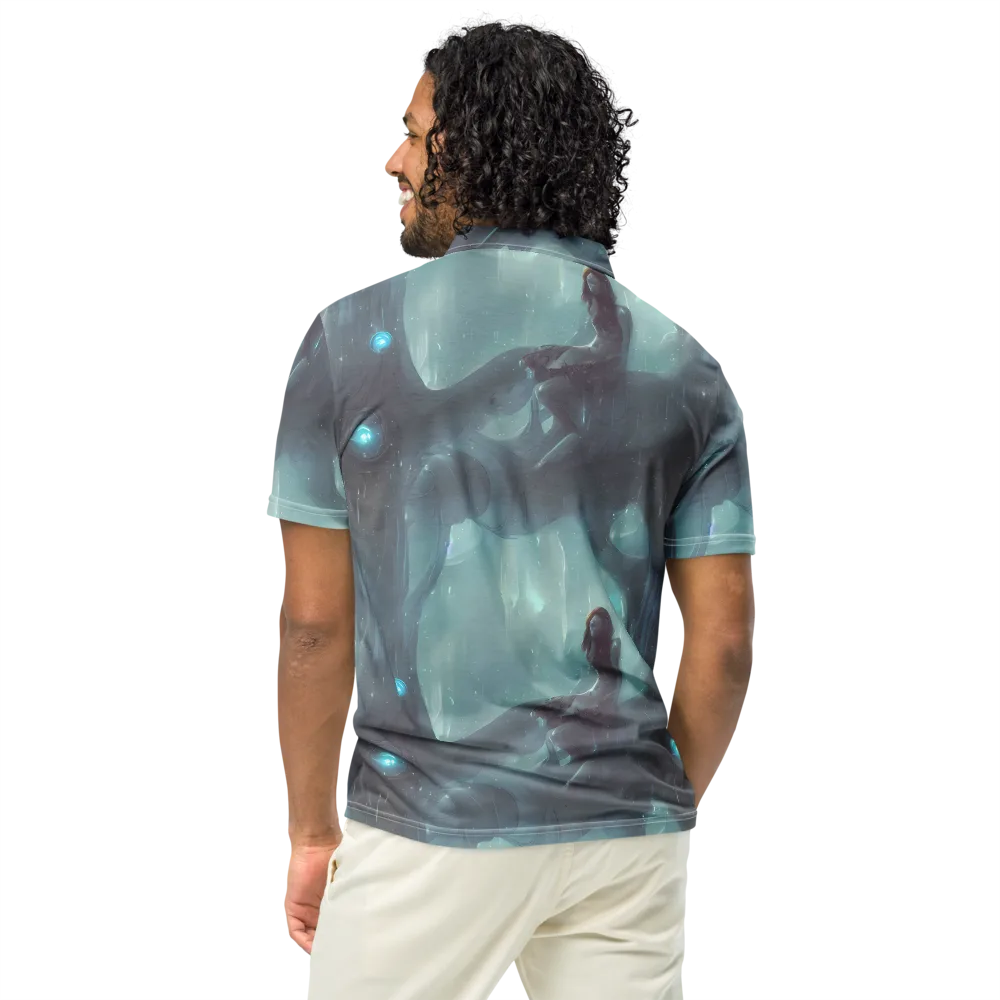 Liquid Serenity on Men's Slim Fit Polo Shirt — Back