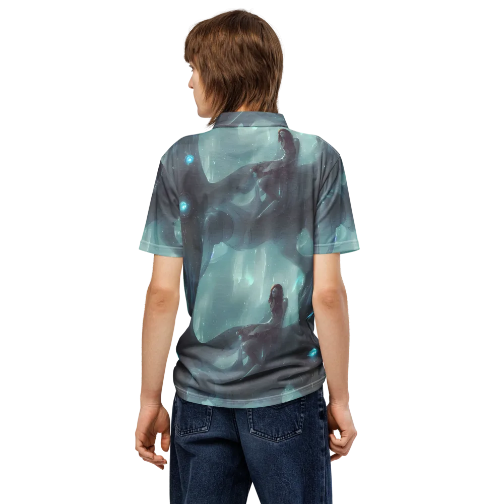 Liquid Serenity on Men's Slim Fit Polo Shirt — Back