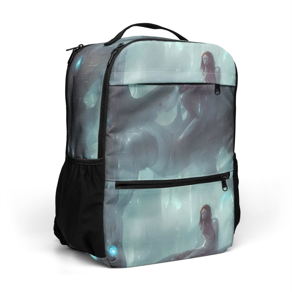 Liquid Serenity on Utility Backpack — Right Front