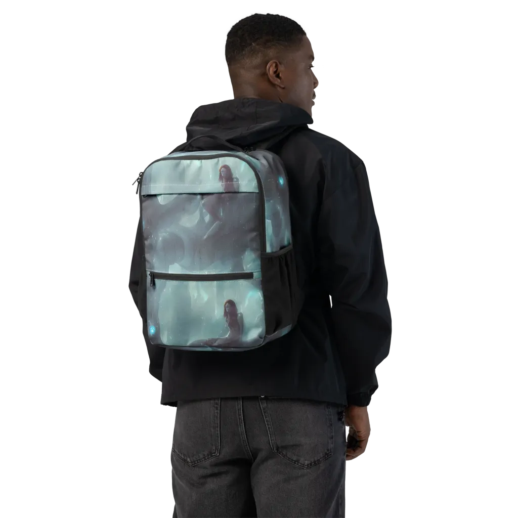 Liquid Serenity on Utility Backpack — Back