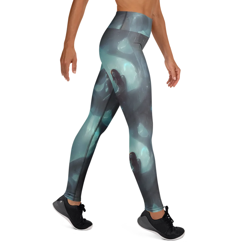 Liquid Serenity on Yoga Leggings — Right