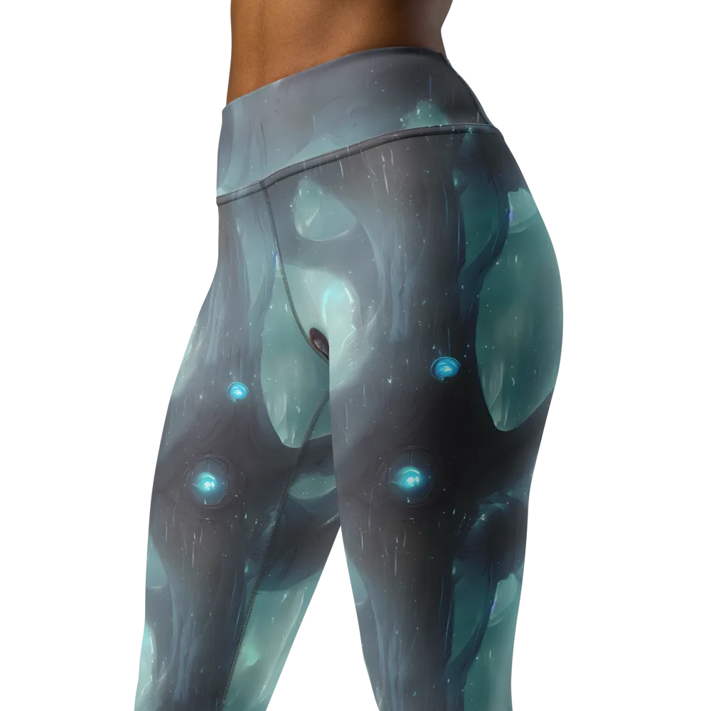 Liquid Serenity on Yoga Leggings — Left Front