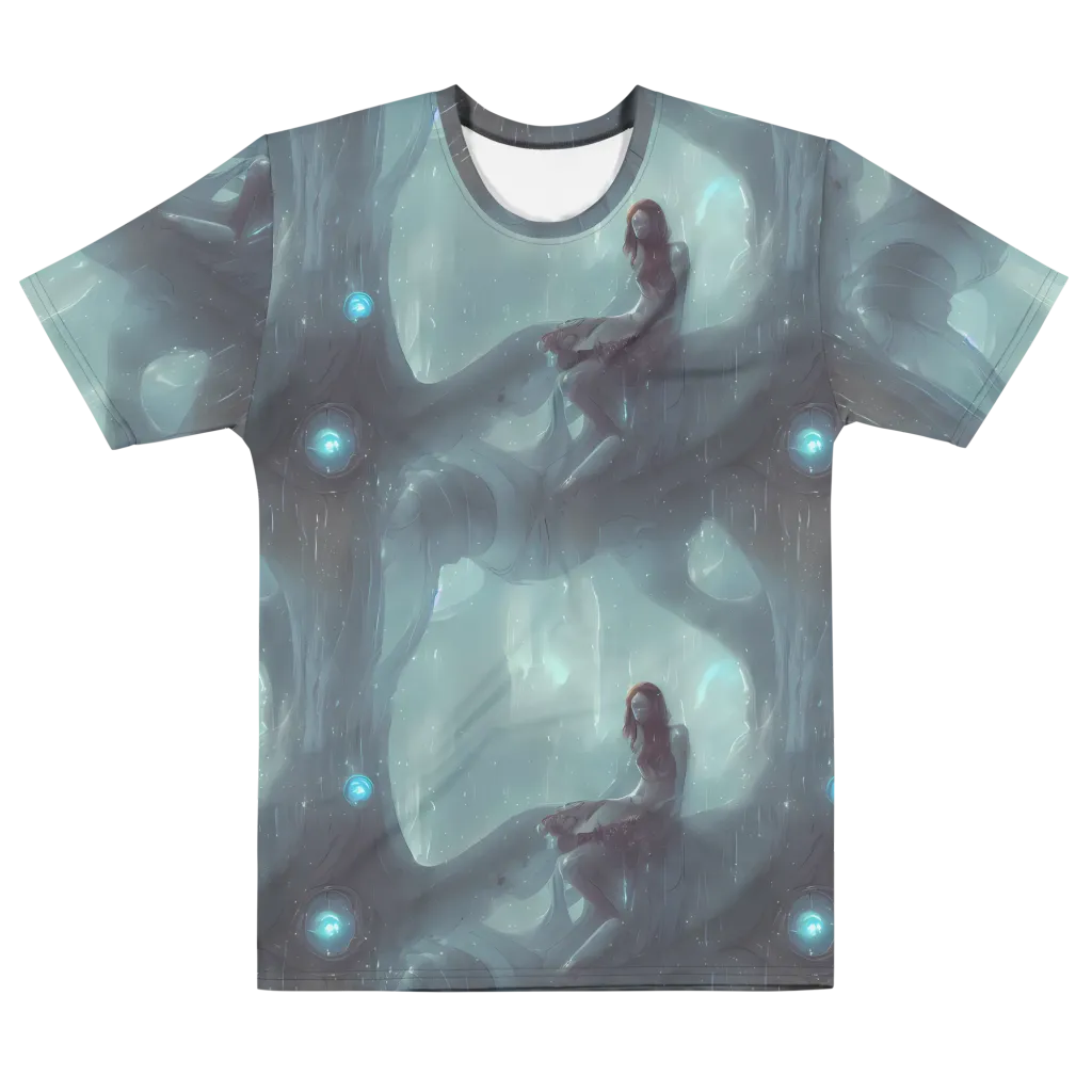 Liquid Serenity on Men's Cotton Crew Neck T-Shirt — Front