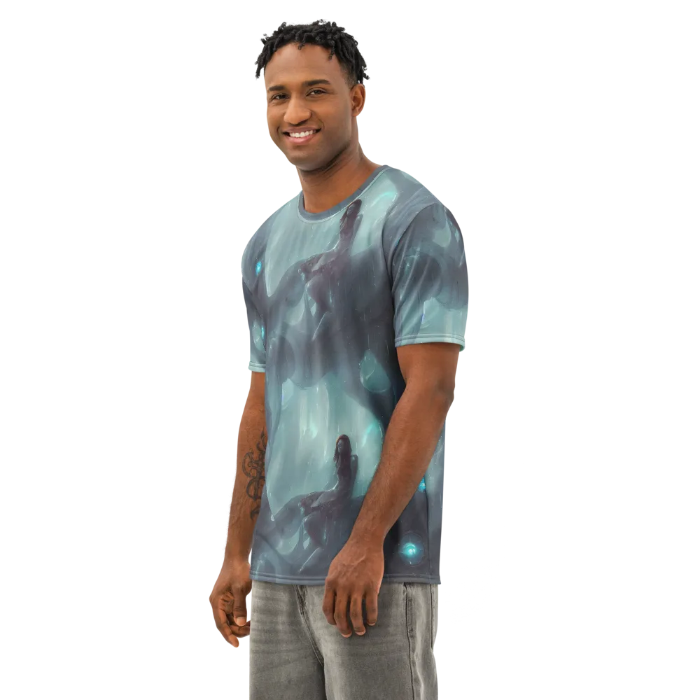 Liquid Serenity on Men's Cotton Crew Neck T-Shirt — Left Front