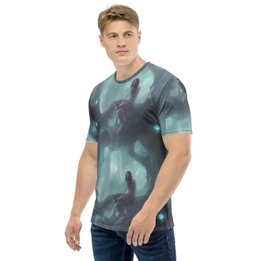 Liquid Serenity on a Men's Crew Neck T-Shirt