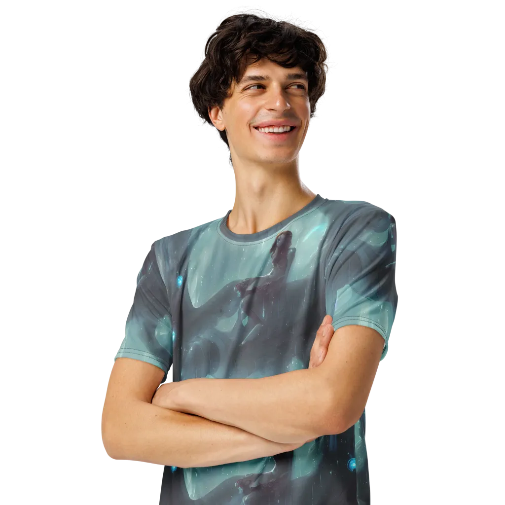 Liquid Serenity on Men's Crew Neck T-Shirt — Left Front