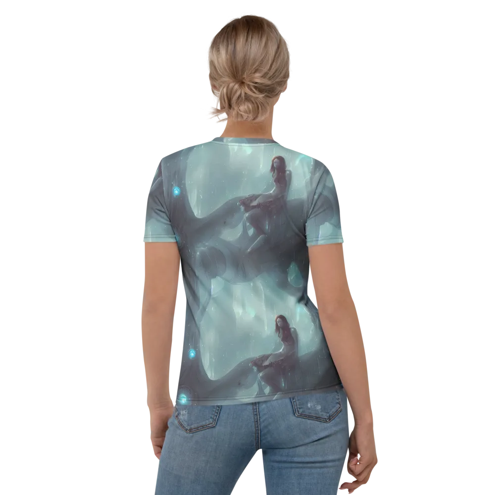 Liquid Serenity on Women's Crew Neck T-Shirt — Back
