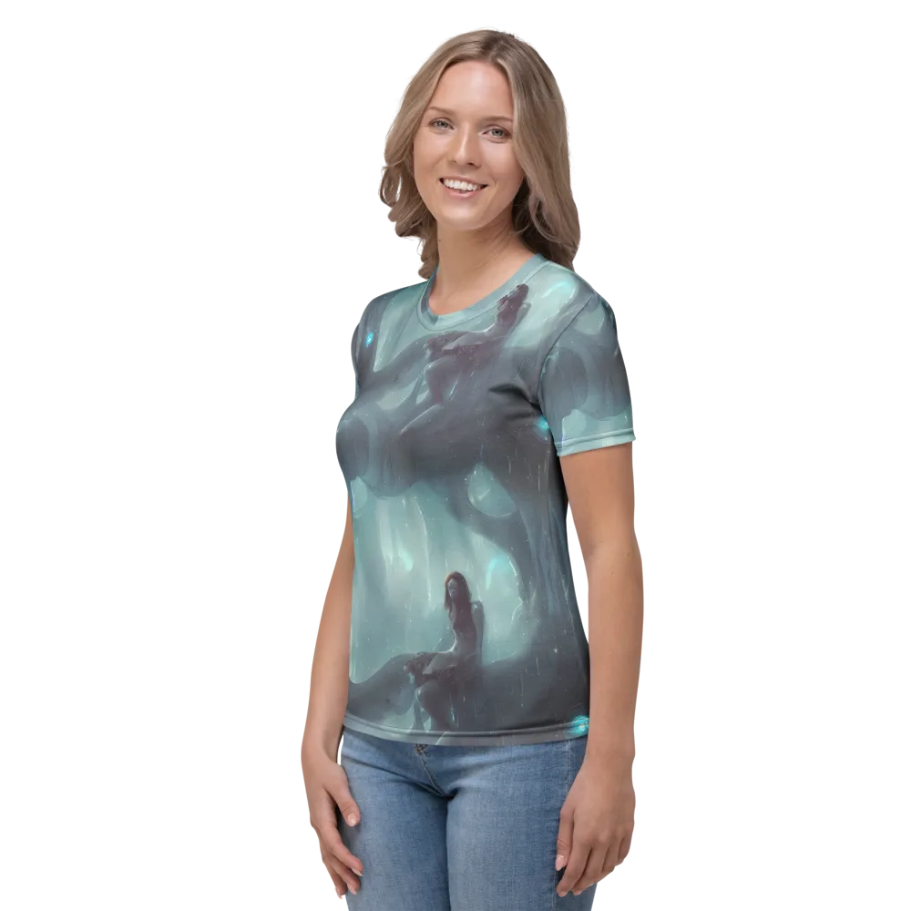 Liquid Serenity on Women's Crew Neck T-Shirt — Left