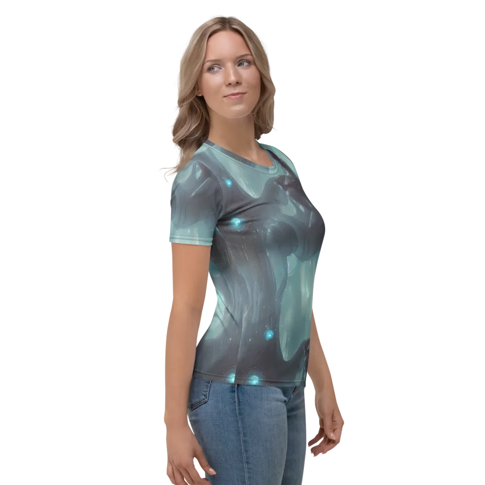 Liquid Serenity on Women's Crew Neck T-Shirt — Right
