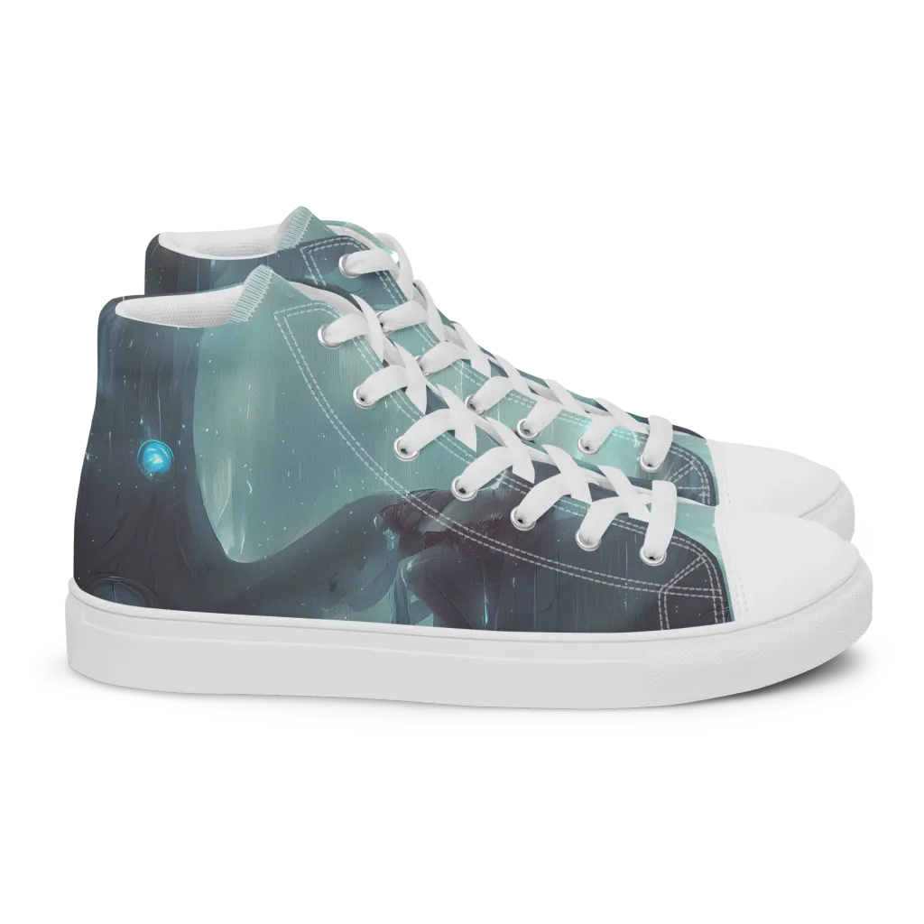 Liquid Serenity on Women's High Top Canvas Shoes — Right