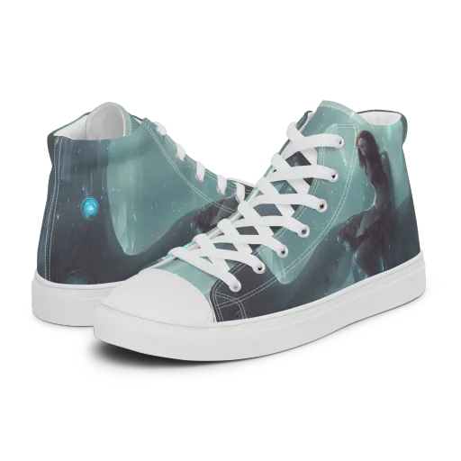 Liquid Serenity on a Women's High Top Canvas Shoes