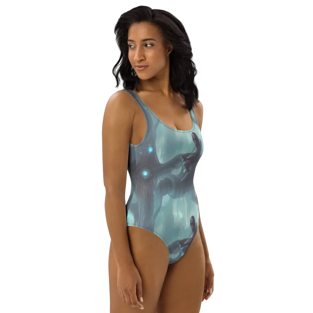 Liquid Serenity on One-Piece Swimsuit — Right