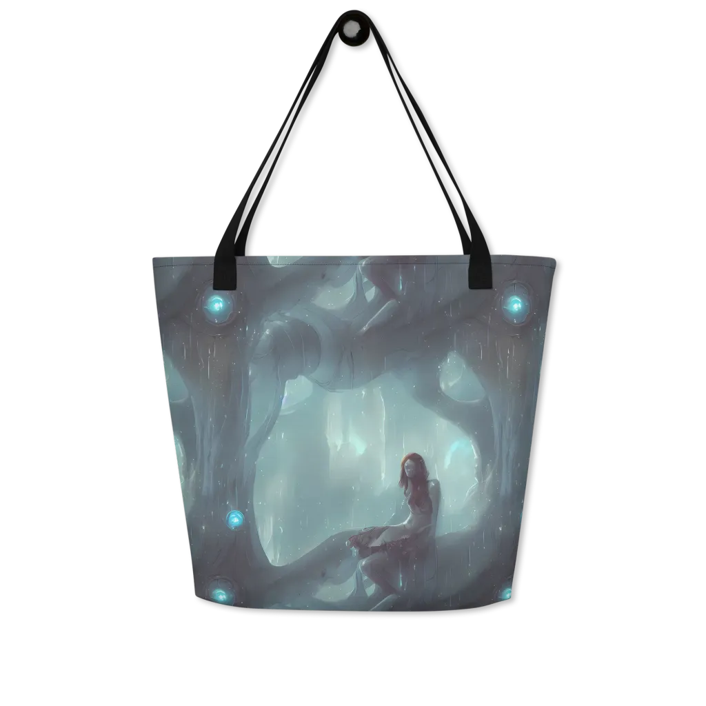 Liquid Serenity on Large Tote Bag W/ Pocket — Front