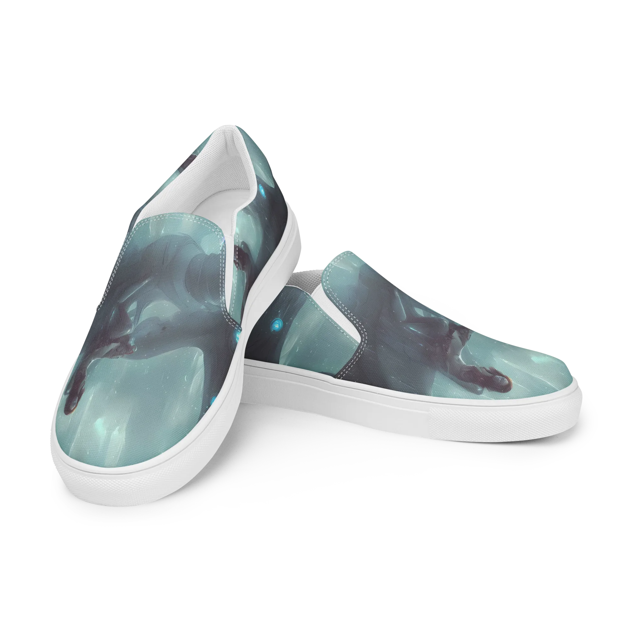 Liquid Serenity on Women's Slip-On Canvas Shoes — Left Front