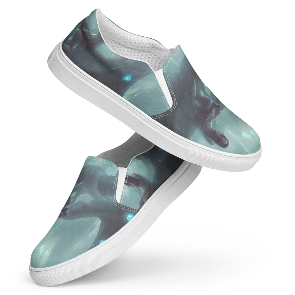 Liquid Serenity on Women's Slip-On Canvas Shoes — Front
