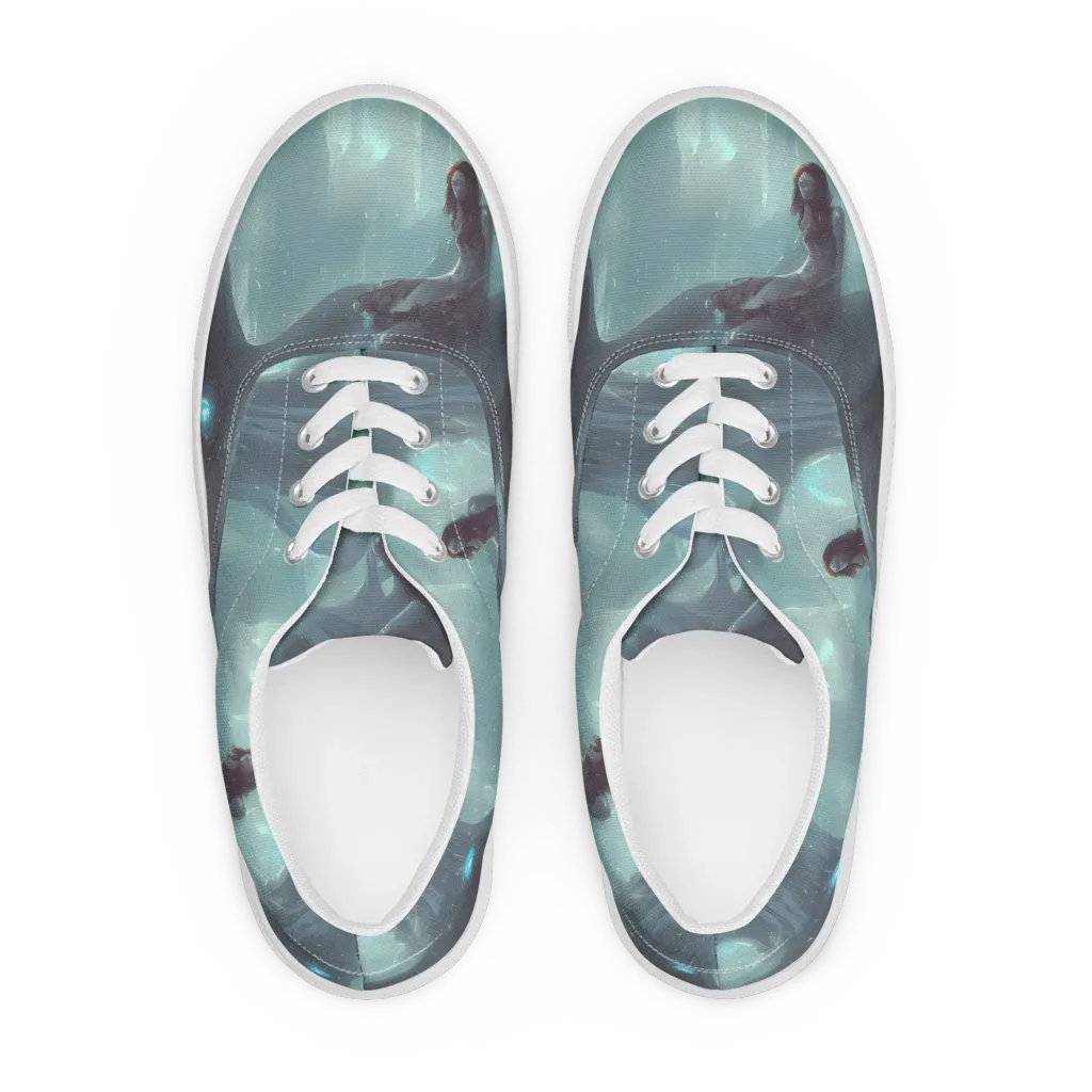 Liquid Serenity on Men's Lace-Up Canvas Shoes — Front