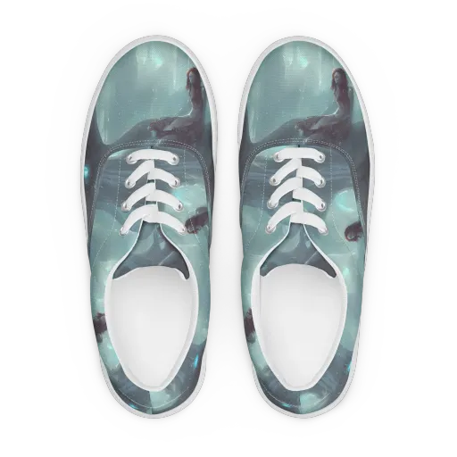 Liquid Serenity on a Men's Lace-Up Canvas Shoes