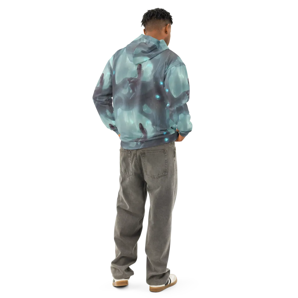 Liquid Serenity on Cotton Hoodie — Back