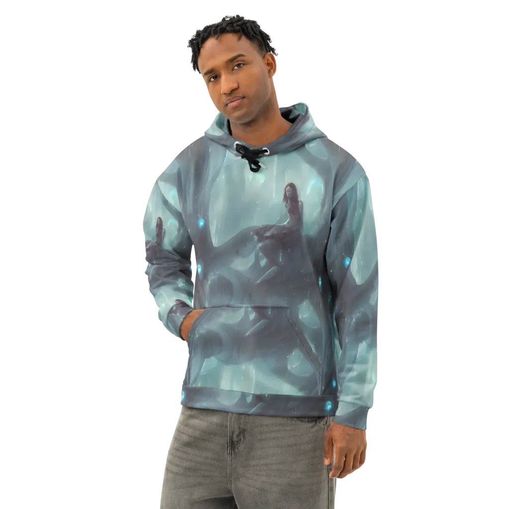 Liquid Serenity on Cotton Hoodie — Left Front