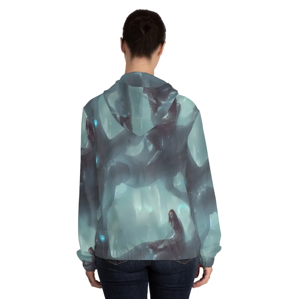 Liquid Serenity on Women's Full-Zip Hoodie — Back On Person