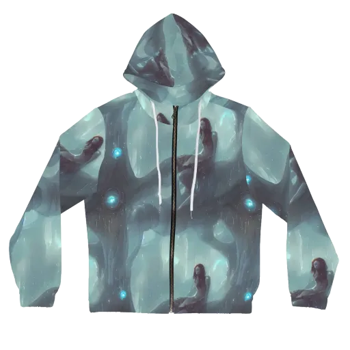 Liquid Serenity on a Women's Full-Zip Hoodie