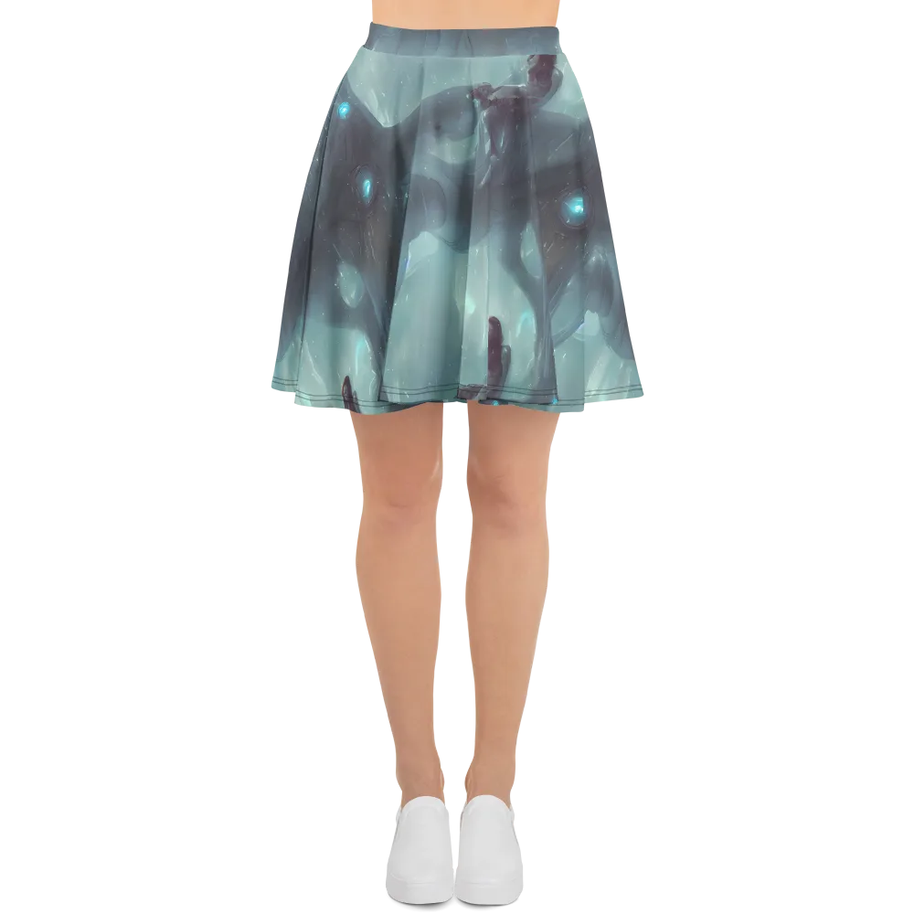 Liquid Serenity on Skater Skirt — Front