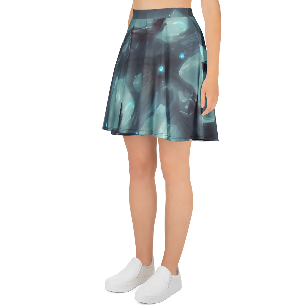 Liquid Serenity on Skater Skirt — Left