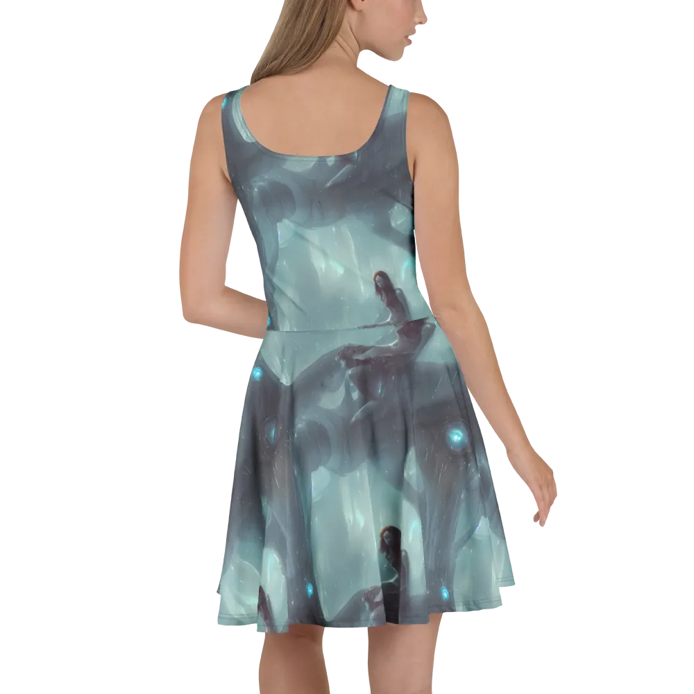 Liquid Serenity on Skater Dress — Back