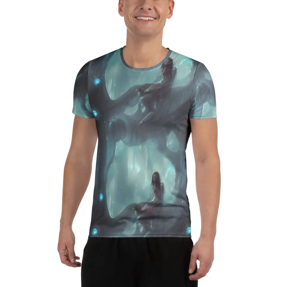 Liquid Serenity on Men's Athletic T-Shirt — Front