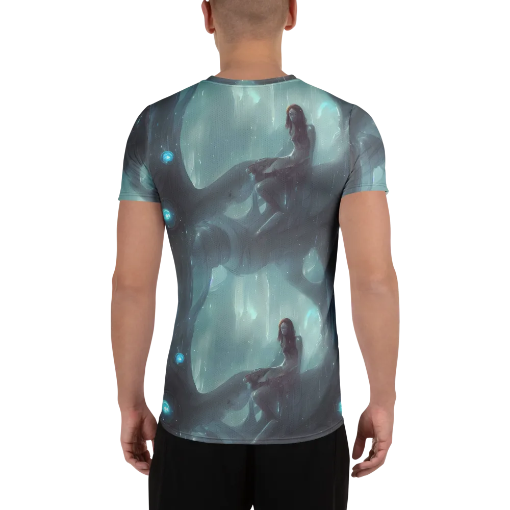 Liquid Serenity on Men's Athletic T-Shirt — Back