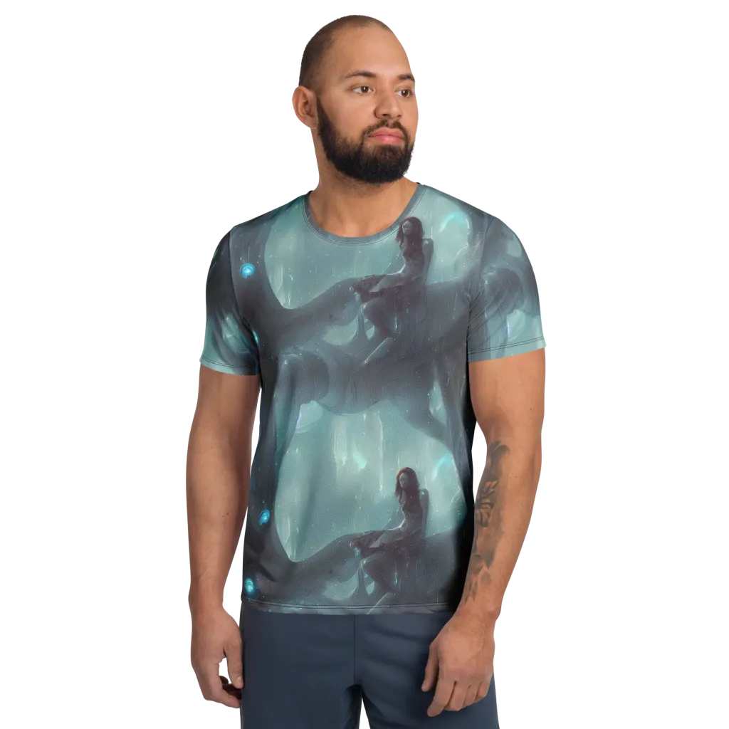 Liquid Serenity on Men's Athletic T-Shirt — Front