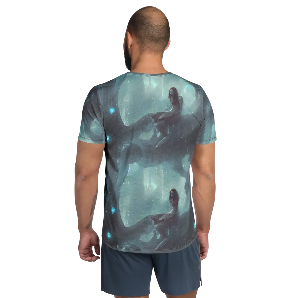 Liquid Serenity on Men's Athletic T-Shirt — Back