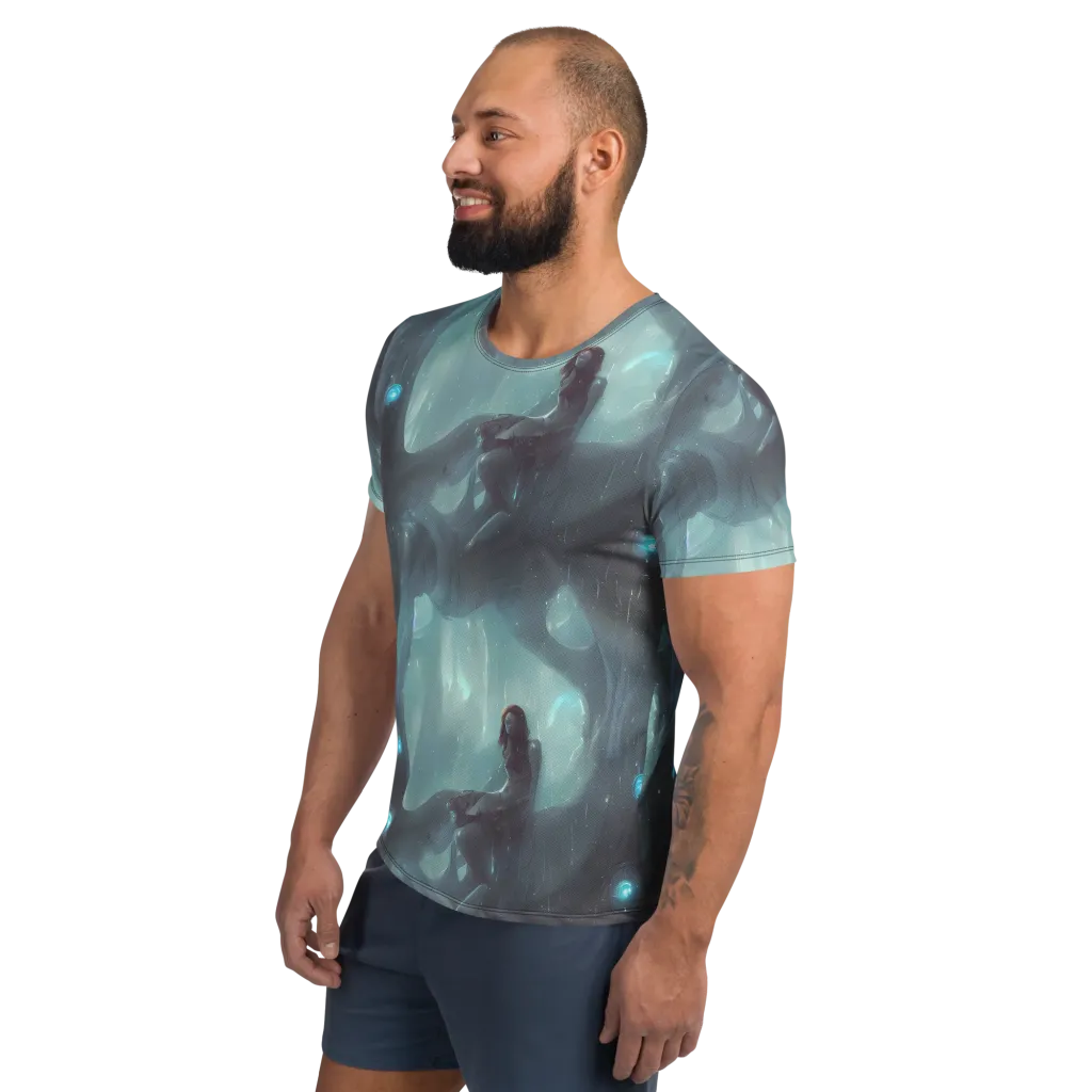 Liquid Serenity on Men's Athletic T-Shirt — Left