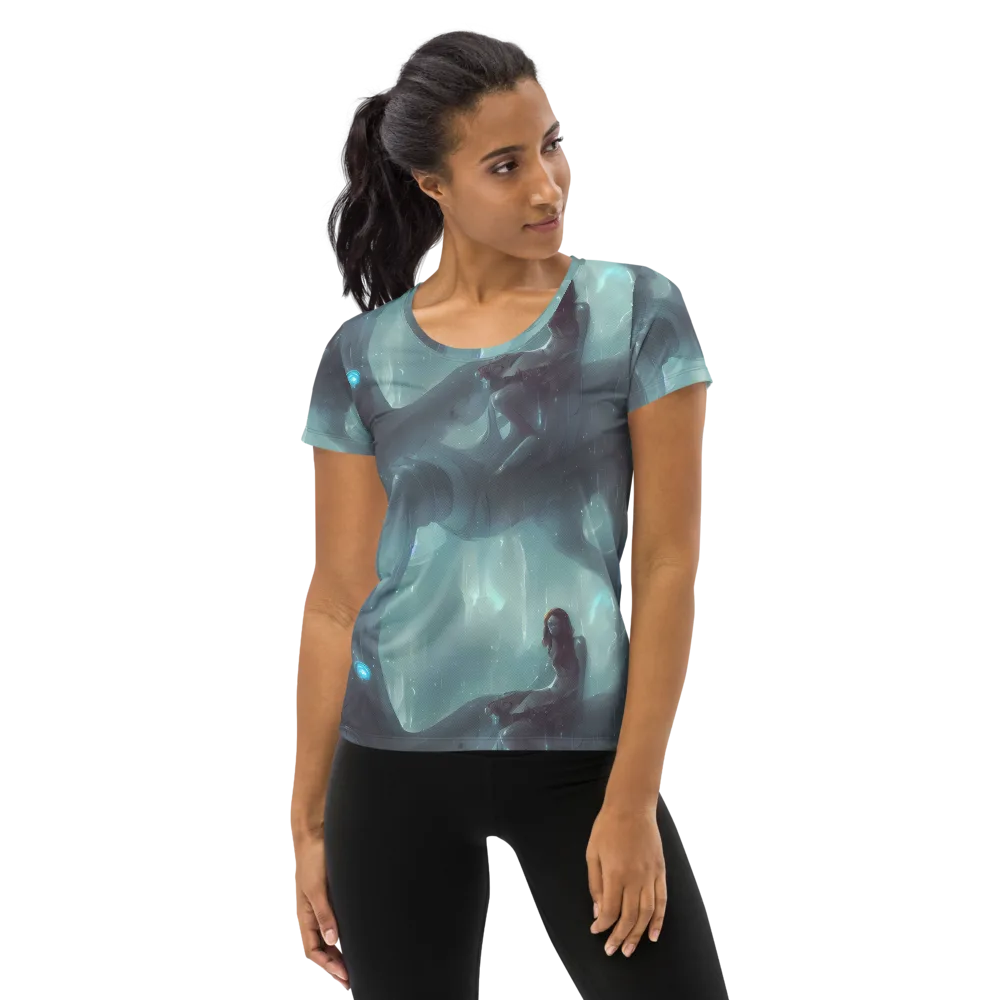 Liquid Serenity on Women's Athletic T-Shirt — Front