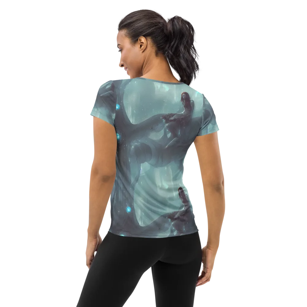 Liquid Serenity on Women's Athletic T-Shirt — Back