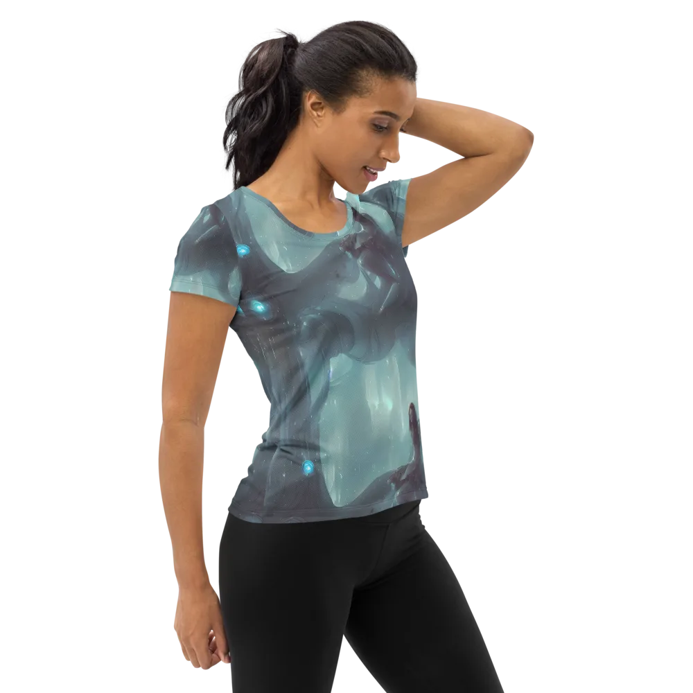 Liquid Serenity on Women's Athletic T-Shirt — Right